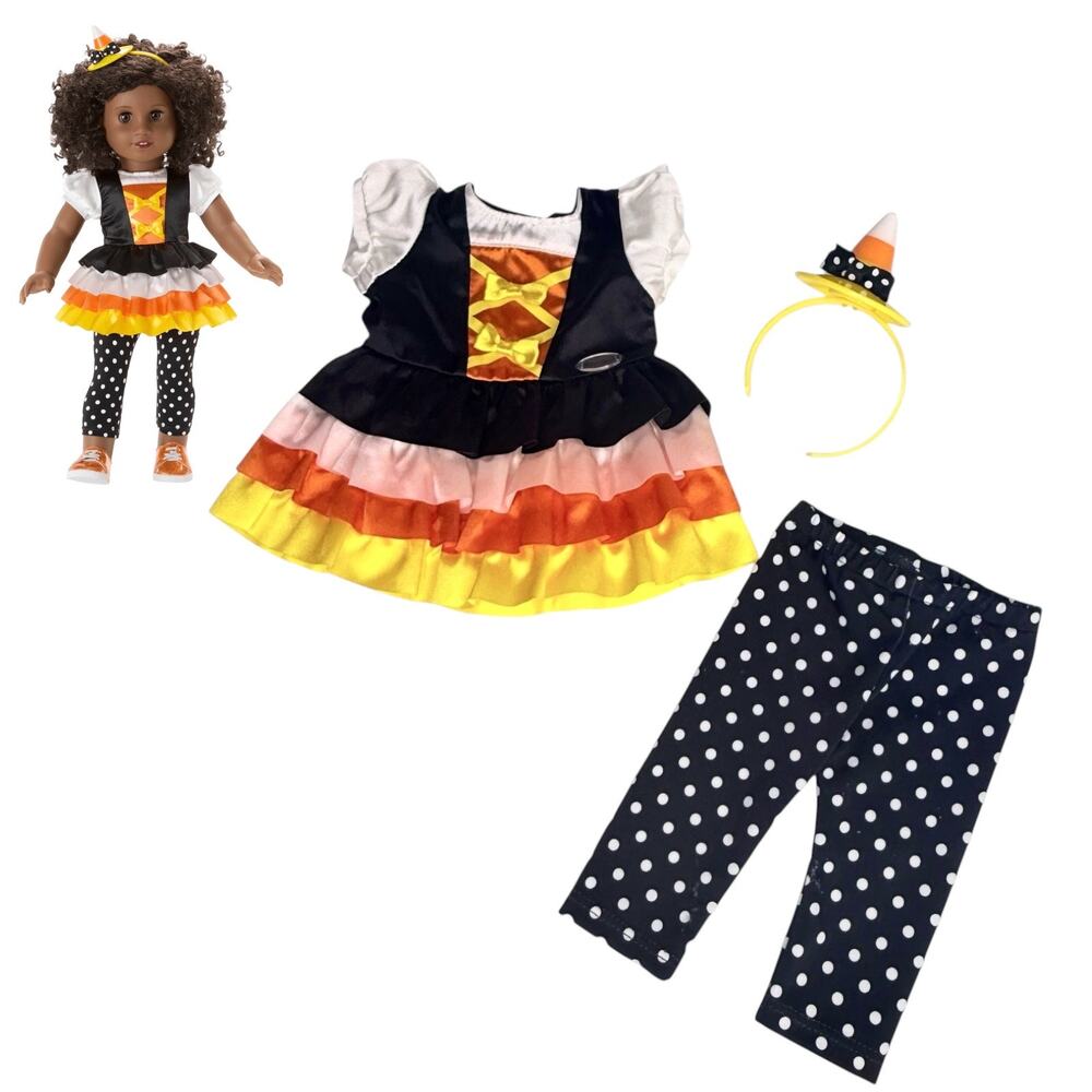 American Girl Halloween Costume Trick Or Treat Candy Corn Dress Pants Headband